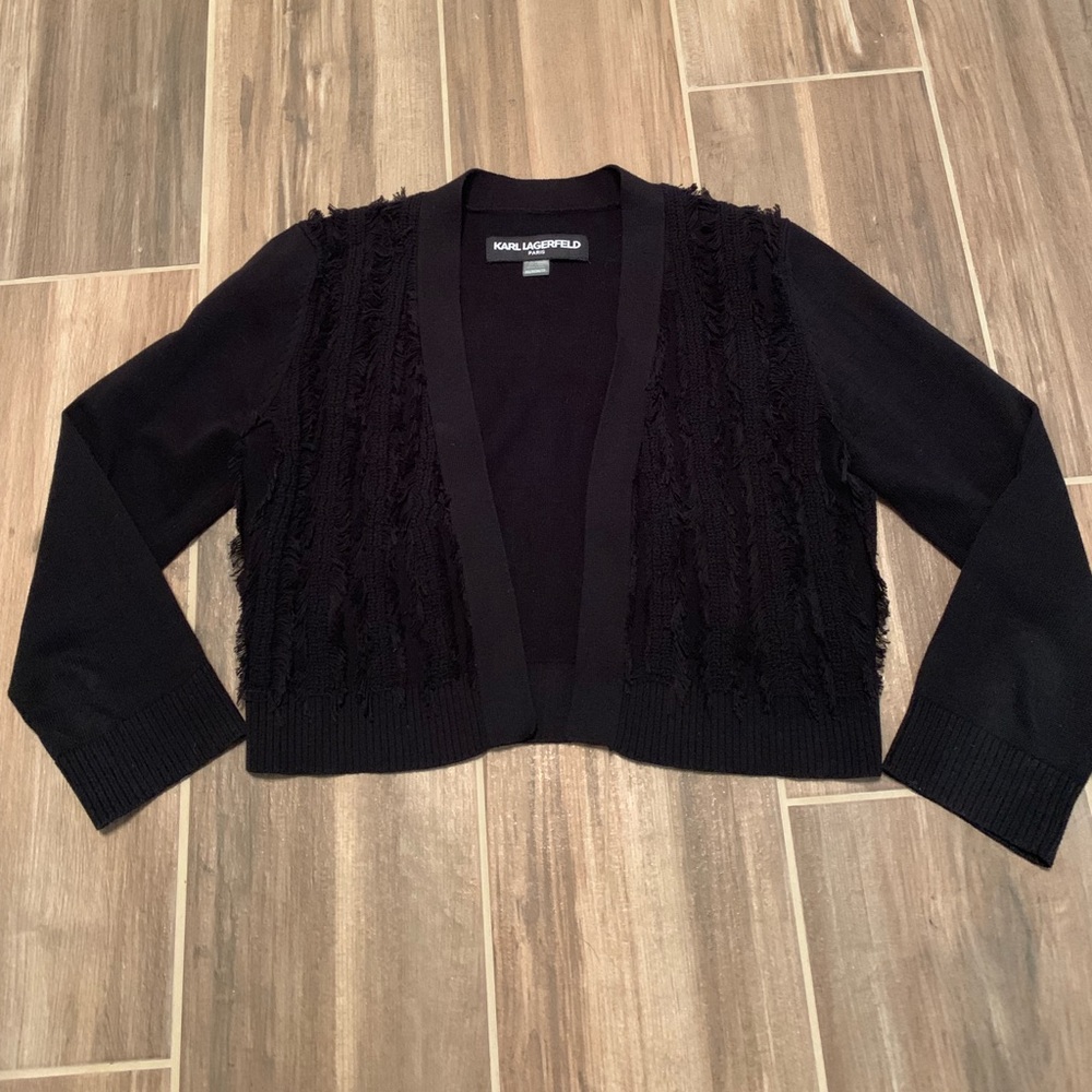 Karl Lagerfeld XS Black Shrug Cardigan